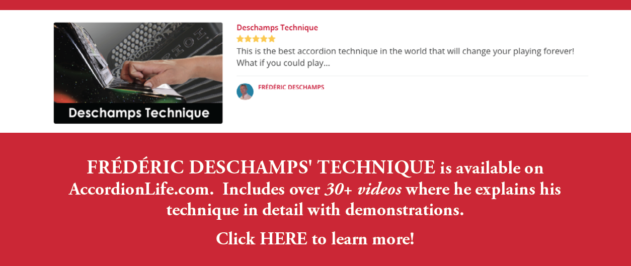 Click here to learn more about the Deschamps' Technique Course. 